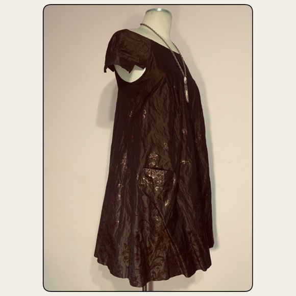 🌸🌼🌺NICOLE MILLER BROWN METALLIC DRESS…Sz 8…NWT - Picture 4 of 8